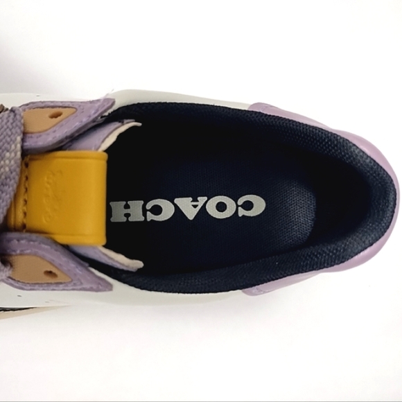 Coach women's citysole Court Sneakers Shoes Lace Up Light/C Blue Lilac Purple - Picture 8 of 13